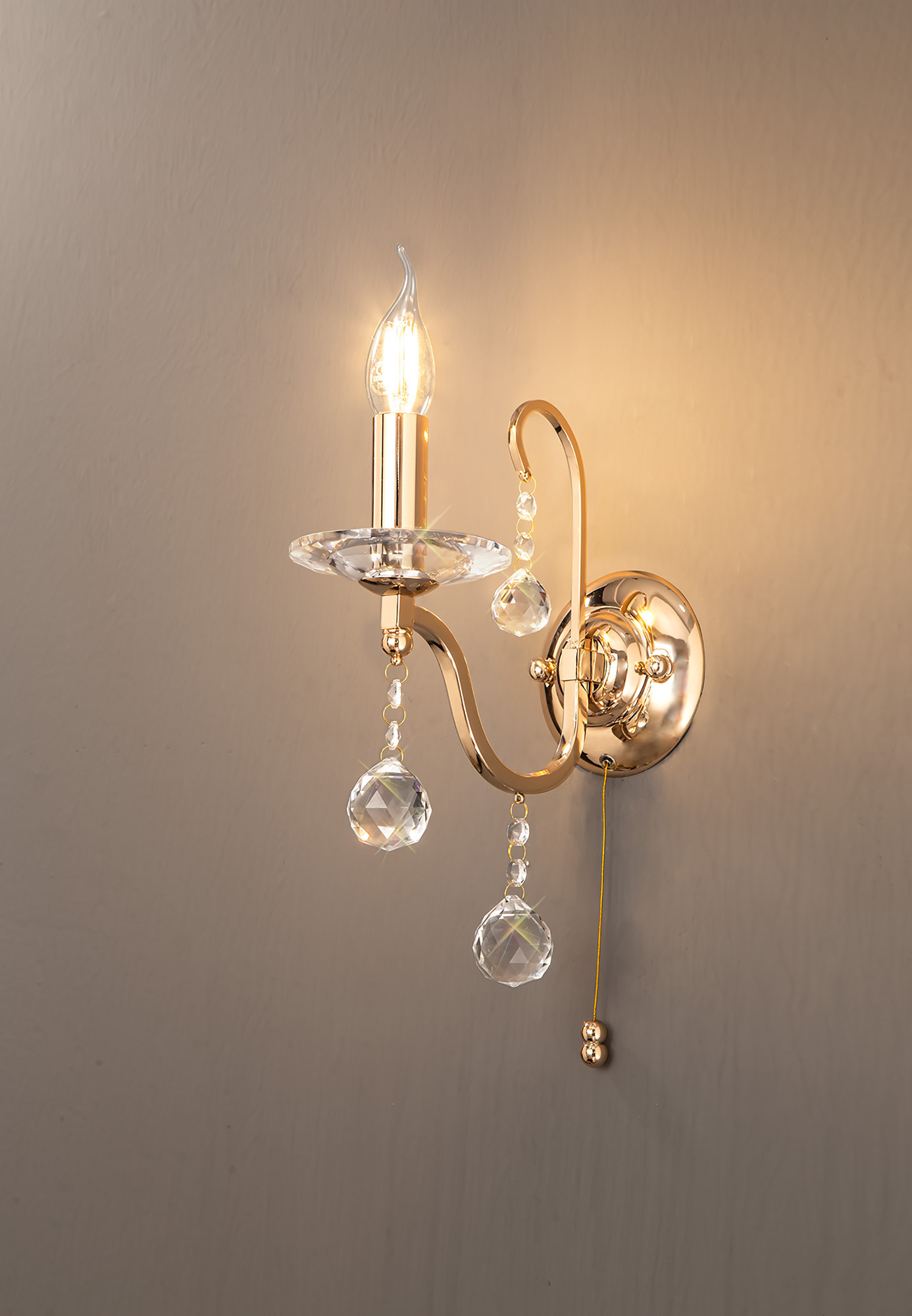 Bianco Crystal Wall Lights Diyas Armed Wall Lights